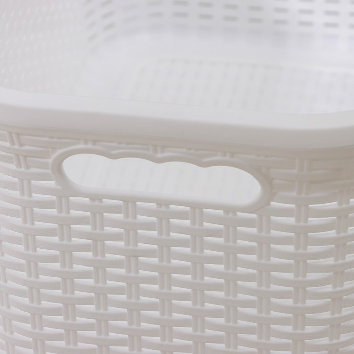 Корзина для глаженого белья «Ротанг», 32 л, 50×31×25 см, цвет белый Корзина для глаженого белья «Ротанг», 32 л, 50×31×25 см, цвет белый