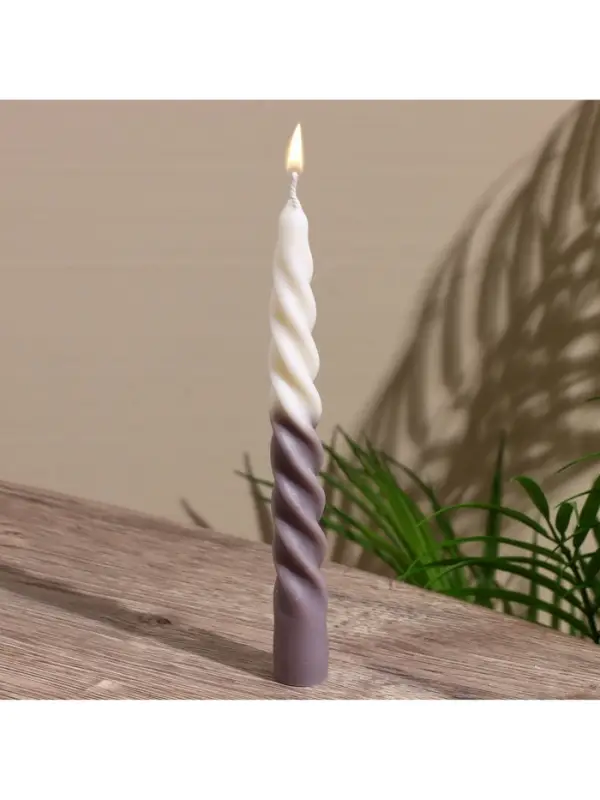 Свеча интерьерная витая, 2.2&times;2.2&times;18 см, соевый воск, МИКС