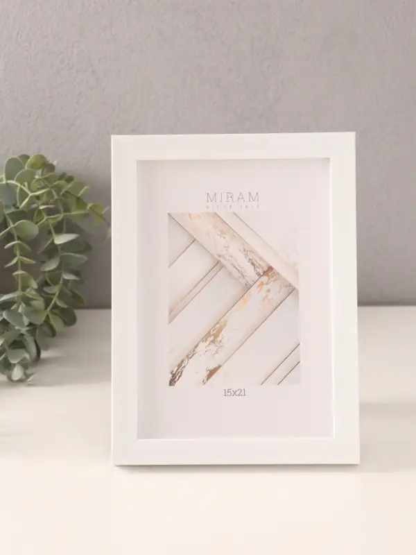 Фоторамка для фото 15&times;21 см &laquo;МИРАМ&raquo;, пластик, белый, (пластиковый экран)