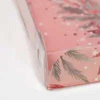 Коробка для кондитерских изделий с пластиковой крышкой «Зимние цветы», 21 х 21 х 3 см