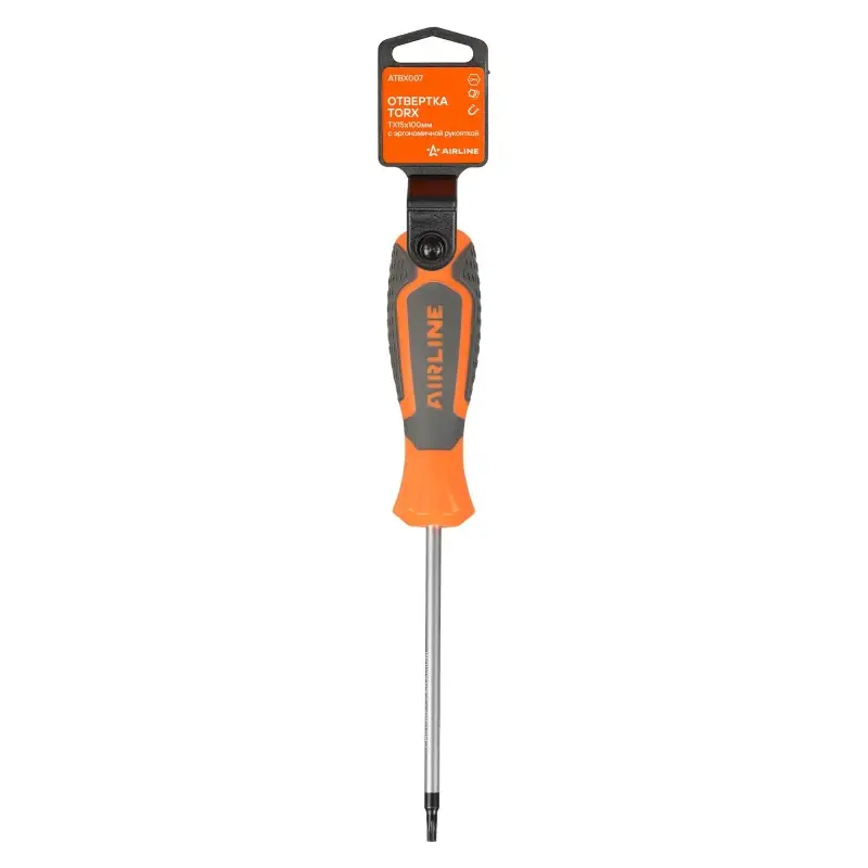 Отвертка TORX TX15x100мм, магнитный наконечник, пласт.подвес