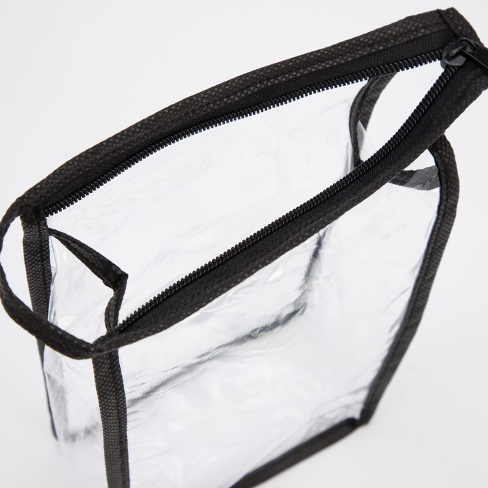 Косметичка на молнии, цвет чёрный/прозрачный