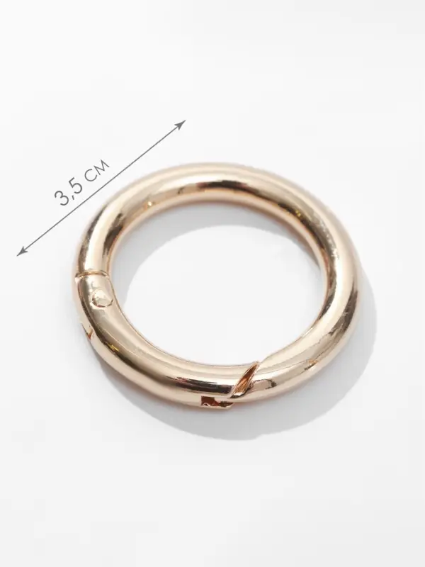 Кольцо-карабин, d=25/35 мм, толщина - 5 мм, 5 шт., цвет золотой