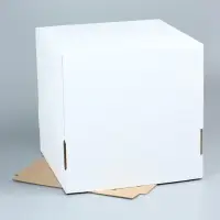 Коробка для торта, без окна, белая, 30&times;30&times;30 см