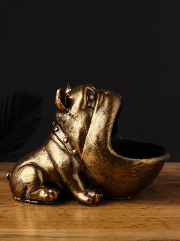 Подставка для мелочей "Бульдог" 15х20х11 см, золото