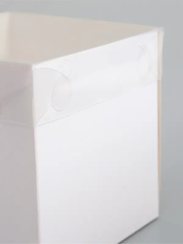 Коробка для цветов с PVC крышкой, 12&times;12&times;12 см, белая