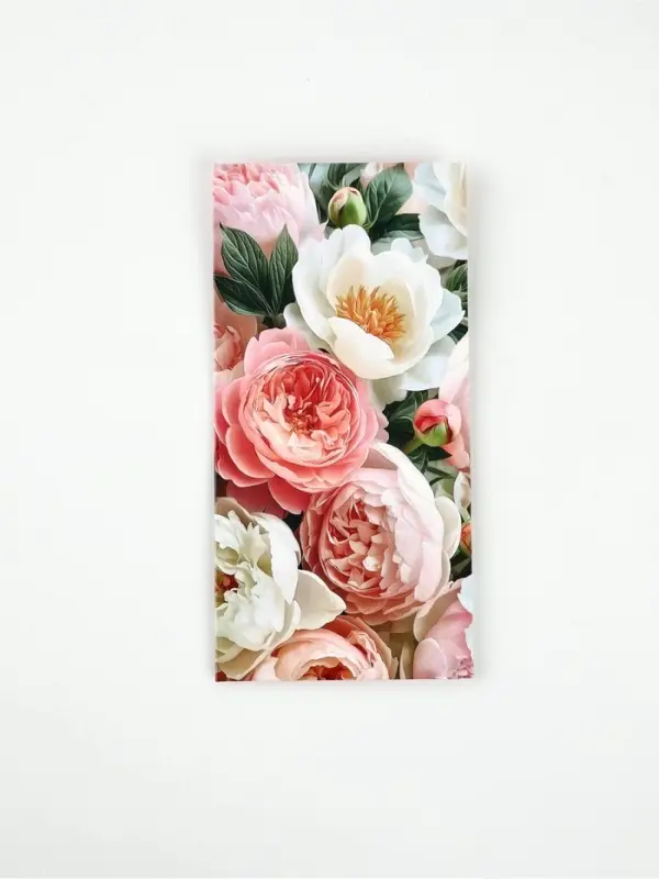 Конверт для денег «Пионы», 16,5 × 8 см