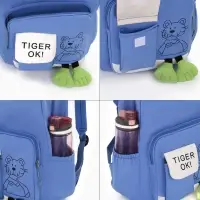 Рюкзак школьный на молнии, с карманами, с принтом, размер 30&times;12.5&times;44 см, синий