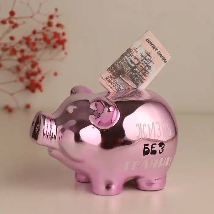 Копилка для денег &laquo;Хрюша в загоне. Не ставь мне рамки. Жизнь без границ&raquo;, керамика, 15.5&times;11.7&times;9.5 см