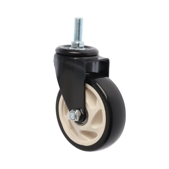 Колесо мебельное ТУНДРА, d=100 мм, поворотное, с футоркой 12х30 мм, без тормоза, черное Колесо мебельное ТУНДРА, d=100 мм, поворотное, с футоркой 12х30 мм, без тормоза, черное