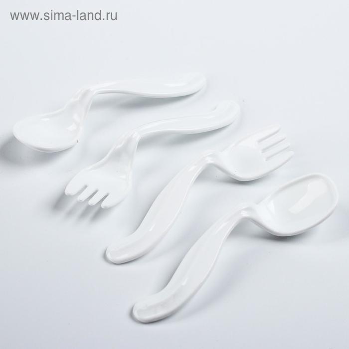 Детская посуда в наборе: тарелка на присоске, 500 мл, ложка, 2 шт., вилка, 2 шт., цвета МИКС