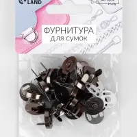 Кнопки магнитные, d=18 мм, 10 шт., цвет чёрный
