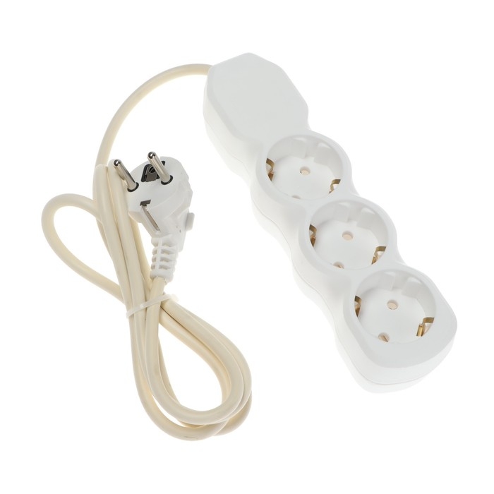 Удлинитель Luazon Lighting ECO, 3 розетки, 1.5 м, 10 А, 2200 Вт, ПВС 3х0.75 мм2, с з/к,белый Удлинитель Luazon Lighting ECO, 3 розетки, 1.5 м, 10 А, 2200 Вт, ПВС 3х0.75 мм2, с з/к,белый
