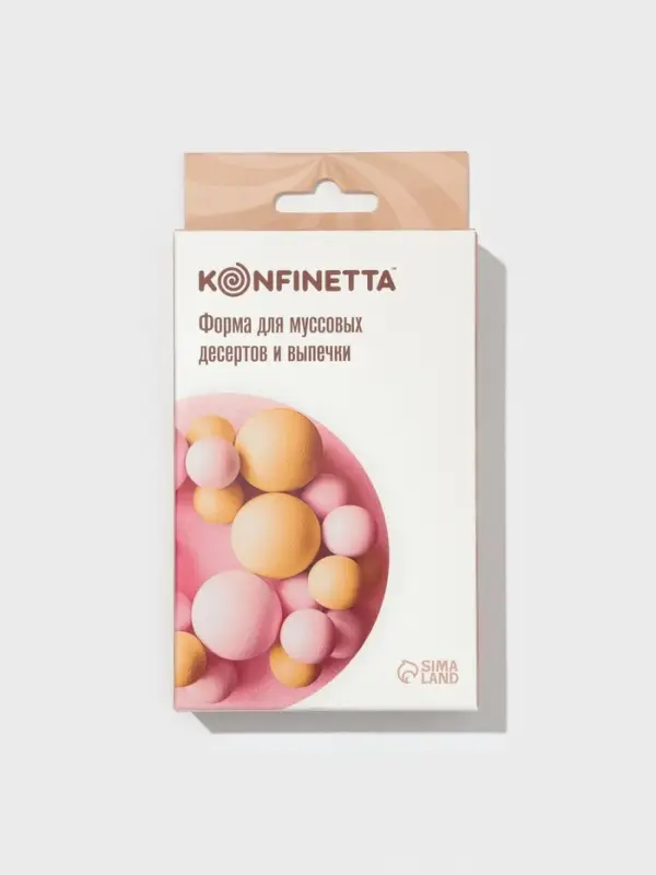 Форма для муссовых десертов и выпечки из 2 частей Доляна &laquo;Шарики&raquo;, силикон, 13&times;8.5&times;3 см, 7 ячеек (d=1-3.5 см), белая