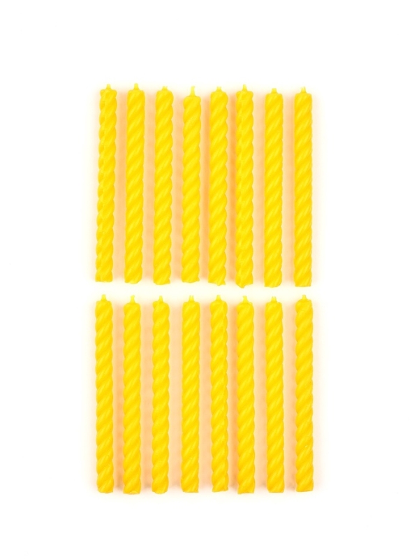 Свечи для торта, желтые, 16 шт., 6,5 х 0,5 см Свечи для торта, желтые, 16 шт., 6,5 х 0,5 см