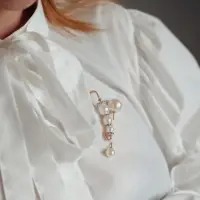 Набор булавок (6 шт.) &laquo;Жемчуг&raquo;, 6.5 см, белый в золоте