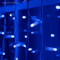 Гирлянда &laquo;Занавес&raquo; 2&times;3 м, IP65, УМС, белая нить каучук, 600 LED, свечение синее, 220 В