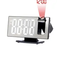 Часы-будильник электронные настольные с проекцией на потолок, 18.4&times;7.5 см, белая индикация