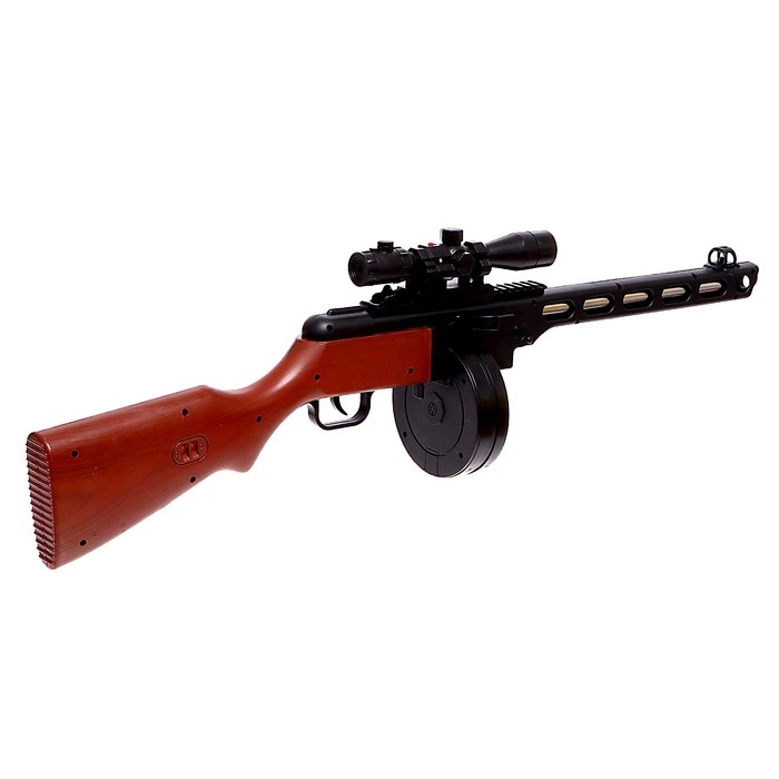 Детское оружие Автомат ППШ, с лазером, фонариком, 70 см, стреляет пульками 6 мм Детское оружие Автомат ППШ, с лазером, фонариком, 70 см, стреляет пульками 6 мм