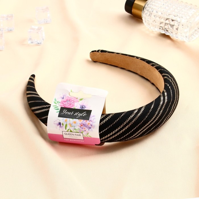 Ободок для волос Ободок для волос "Иветта" полосы, 3 см, чёрно-золотой