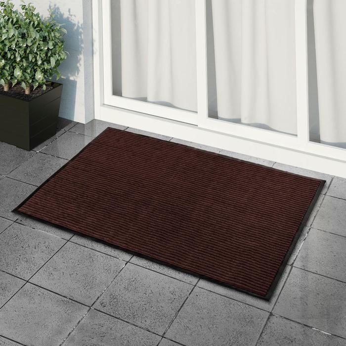 Коврик придверный влаговпитывающий, ребристый, «Стандарт», 90×150 см, цвет коричневый Коврик придверный влаговпитывающий, ребристый, «Стандарт», 90×150 см, цвет коричневый