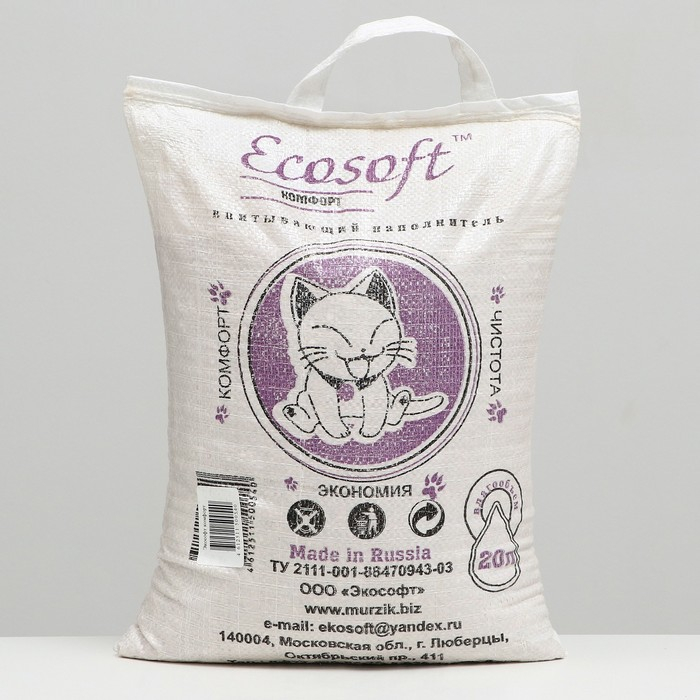 Наполнитель минеральный с добавлением силикагеля Наполнитель минеральный с добавлением силикагеля "Экософт-Комфорт", 20 л