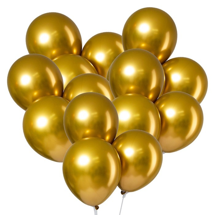 Шар латексный 9 Шар латексный 9" «Хром», металл, набор 50 шт., цвет золотой