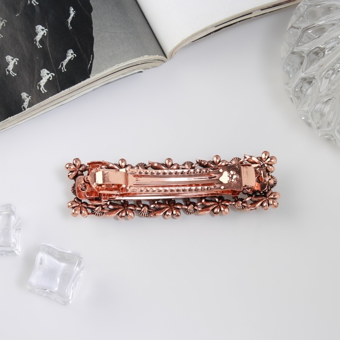 Заколка-автомат Заколка-автомат "Сессилия" прямой, 9 см, красное золото