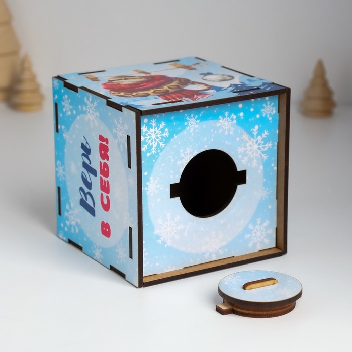 Копилка куб  Копилка куб "Змея. Верь в себя" 10х10х10 см