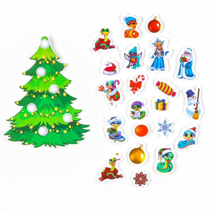 Игра на липучках на новый год. Веселые липучки «Елочка-красавица», змея Игра на липучках на новый год. Веселые липучки «Елочка-красавица», змея