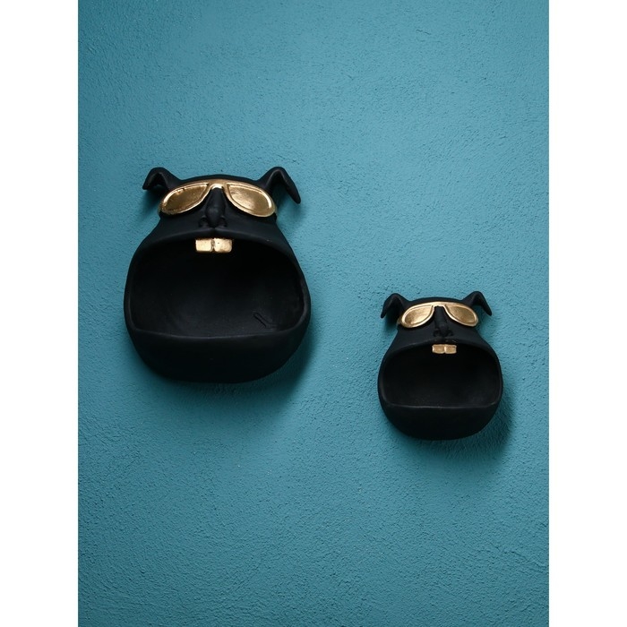 Набор подставок для мелочей «Собака», полистоун, 25 см, цвет чёрный Набор подставок для мелочей «Собака», полистоун, 25 см, цвет чёрный