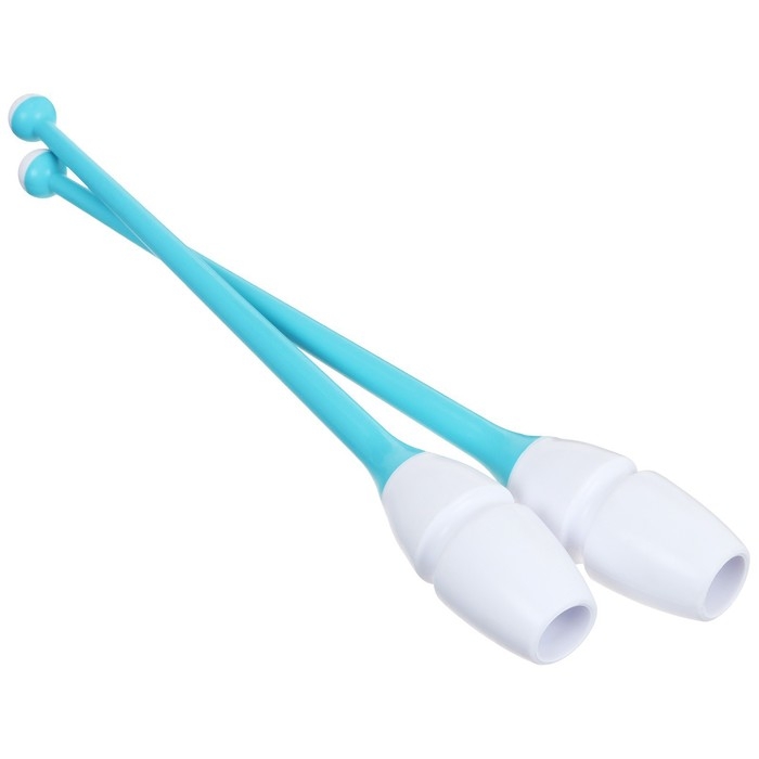 Булавы для художественной гимнастики вставляющиеся Grace Dance, 36 см, цвет белый/голубой Булавы для художественной гимнастики вставляющиеся Grace Dance, 36 см, цвет белый/голубой