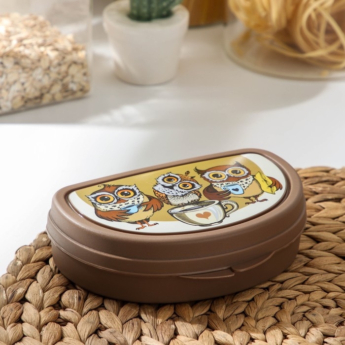 Бутербродница «Совы», 400 мл, цвет коричневый Бутербродница «Совы», 400 мл, цвет коричневый