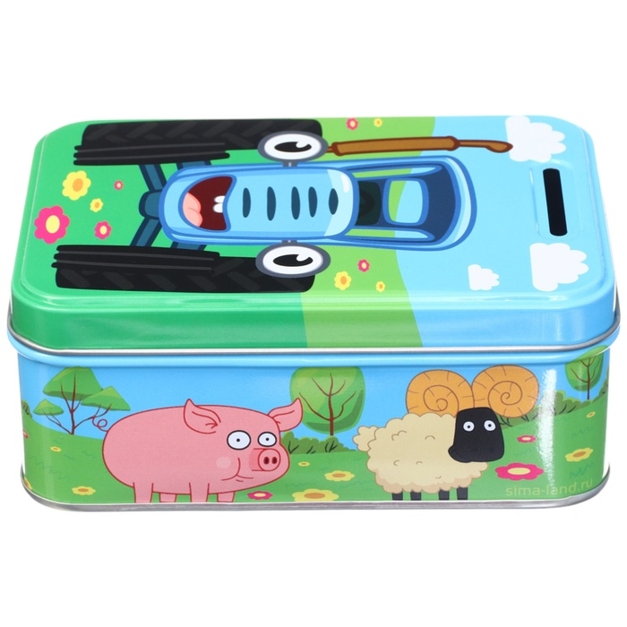 Копилка 14х10х5.8 см, металл, Синий трактор Копилка 14х10х5.8 см, металл, Синий трактор