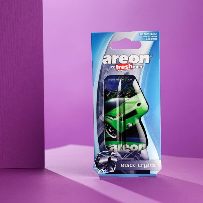Ароматизатор на зеркало Areon Refreshment гелевый, черный кристалл 704-025-902 Ароматизатор на зеркало Areon Refreshment гелевый, черный кристалл 704-025-902