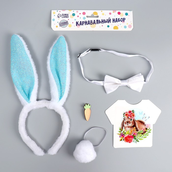 Карнавальный костюм «Милашка» термонаклейка, ободок, бабочка, брошка, хвостик, МИКС