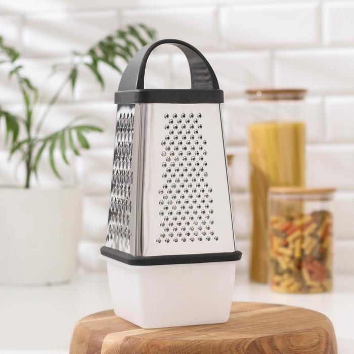 Тёрка с контейнером «Синтай», 13×13,5×24 см, цвет ручки чёрный Тёрка с контейнером «Синтай», 13×13,5×24 см, цвет ручки чёрный