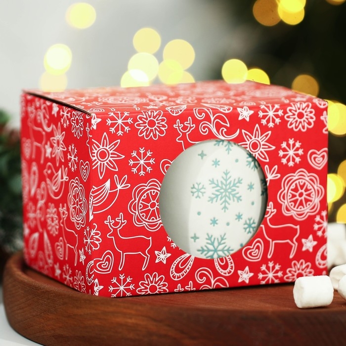 Новый год! Кружка новогодняя керамическая «Снежинки», 320 мл, цвет белый