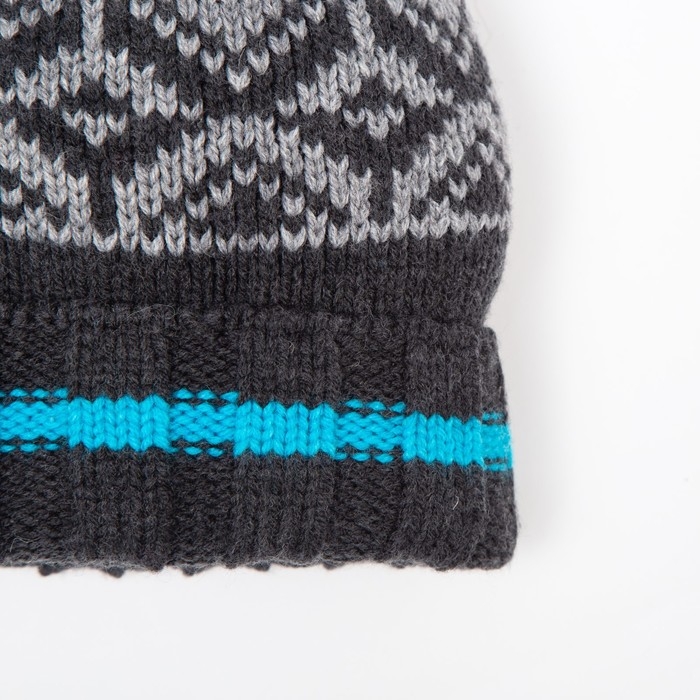 Шапка для мальчика, цвет графит, размер 52-54