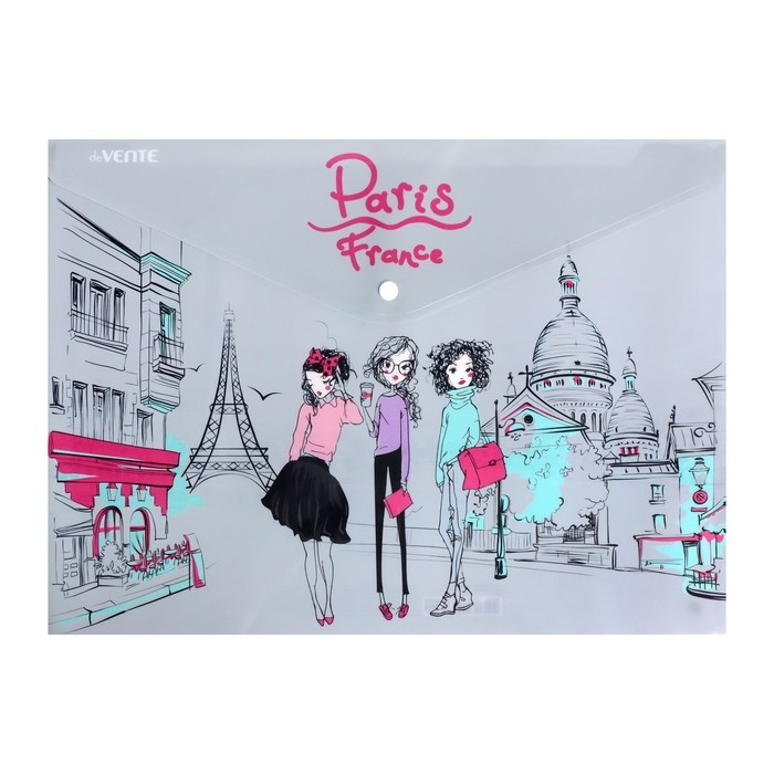 Папка-конверт на кнопке, формат А3 (455 х 325 мм), deVENTE Paris, 200 мкм Папка-конверт на кнопке, формат А3 (455 х 325 мм), deVENTE Paris, 200 мкм