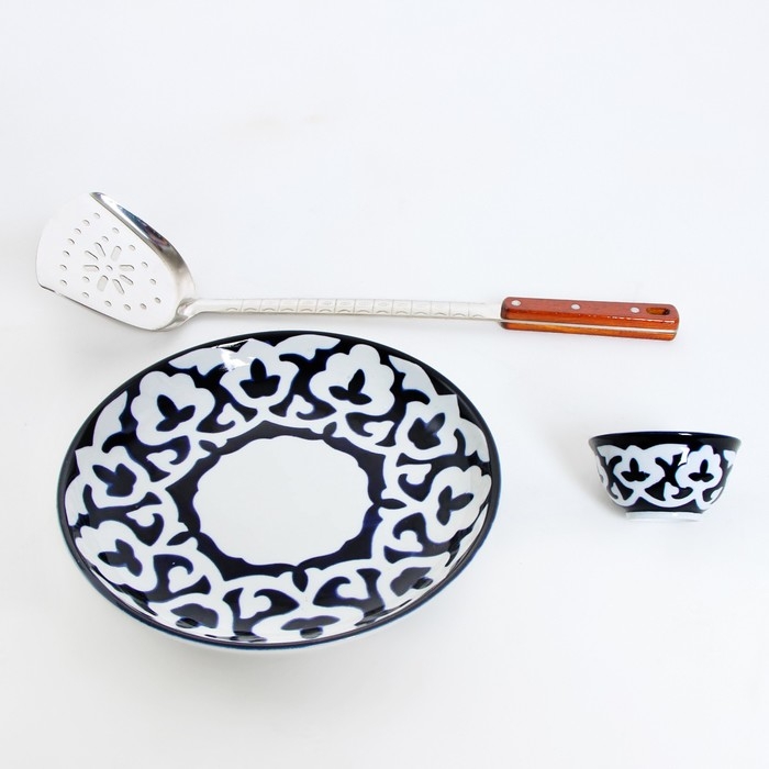 Набор для плова 5 предметов, казан 10л, печь под казан, соусник, ляган 28см, шумовка 45см Набор для плова 5 предметов, казан 10л, печь под казан, соусник, ляган 28см, шумовка 45см