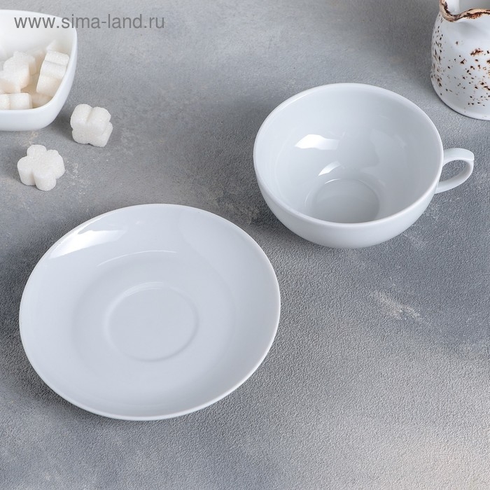 Чайная пара фарфоровая «Рубин», 220 мл, чашка d=10,2 см, блюдце d=14 см Чайная пара фарфоровая «Рубин», 220 мл, чашка d=10,2 см, блюдце d=14 см