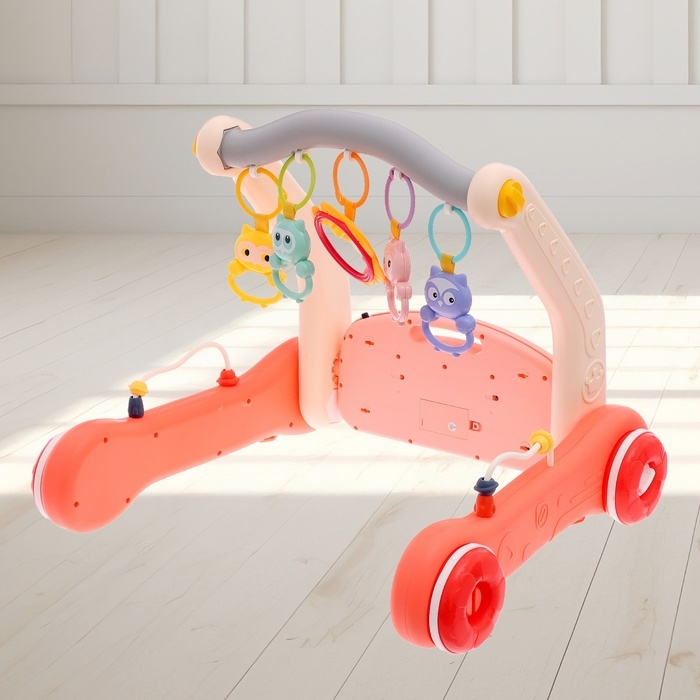 Развивающий коврик-каталка «Сафари», 2 в 1, звуковые эффекты, цвет красный Развивающий коврик-каталка «Сафари», 2 в 1, звуковые эффекты, цвет красный