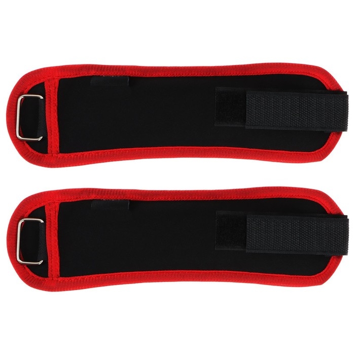 Утяжелители на запястье ONLYTOP, 2 шт. х 200 г, цвет красный Утяжелители на запястье ONLYTOP, 2 шт. х 200 г, цвет красный