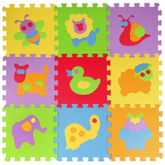 Коврик-пазл «Любимые герои. С животными», 9 элементов, 30х30 см Коврик-пазл «Любимые герои. С животными», 9 элементов, 30х30 см