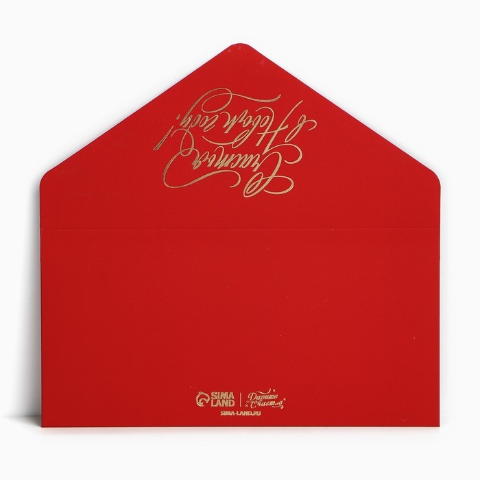 Конверт для денег подарочный «Счастья», шары, софт тач, тиснение, 19 х 9.2 см, Новый год Конверт для денег подарочный «Счастья», шары, софт тач, тиснение, 19 х 9.2 см, Новый год