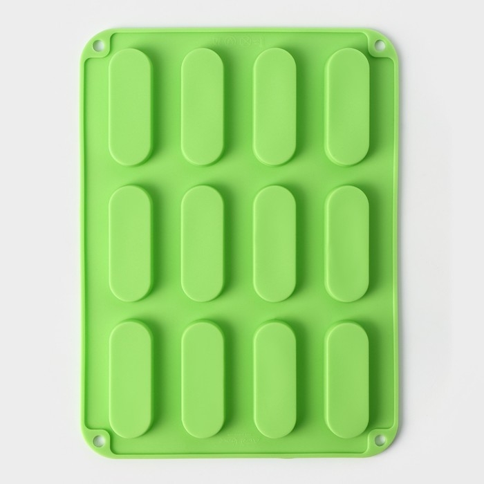 Форма для выпечки Доляна &laquo;Сладости.Эклер&raquo;, силикон, 28&times;21&times;1 см, 12 ячеек (7,6&times;2,7&times;1 см), цвет МИКС