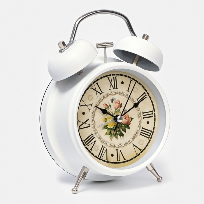 Будильник Будильник "Прованс", дискретный ход, d-9 см, с подсветкой, 17 х 11 см