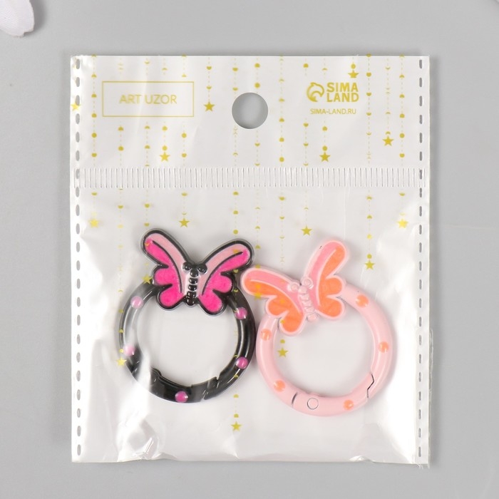 Карабин металл Карабин металл "Бабочка" МИКС 3,8х3 см