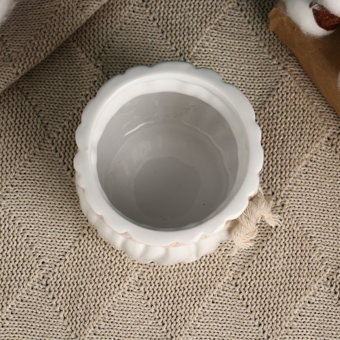 Кашпо  Кашпо "Мешочек Мартин" круглый, 9х7см, белый